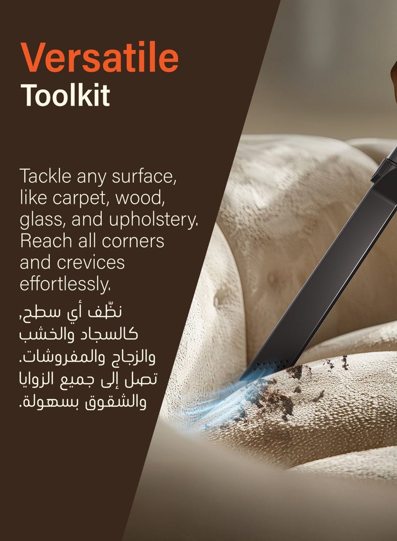 بورودو منظف ​​السجاد 500 وات مع خزان مياه 1350 مل وخزان مياه متسخة 600 مل / منظف قوي للبقع / منظف بقع الأريكة والسجاد / مجموعة أدوات متعددة الاستخدامات / منظف البقع - أسود - Image 3